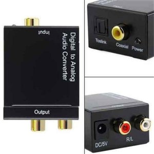 4K1 HDMI 1.4 Digital to Analog Audio Converter Coaxial + Power Supply US/EU Plug